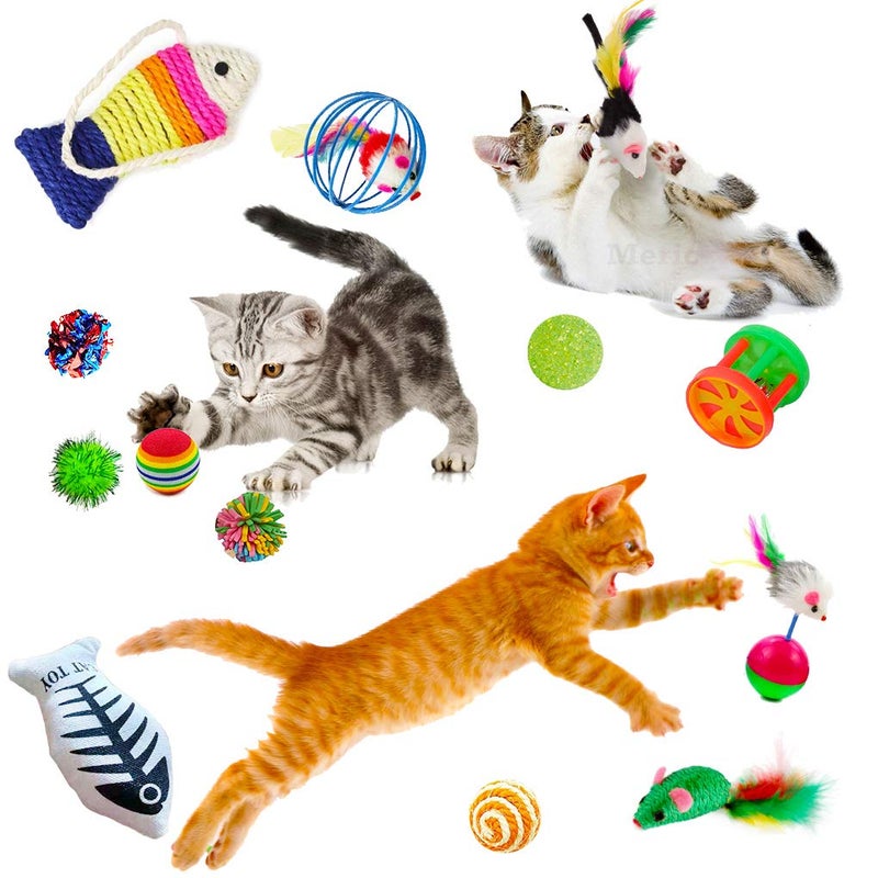 Meric CoCoo Ferret & Cat Toy Variety Pack, Activity Set of Mylar Balls, Chew Toys, Catnip Pouches, Play Mice & Bells, Great for Persians, Maine Coons, Calicos & Tabby Cats, 20 Pcs - Image 3